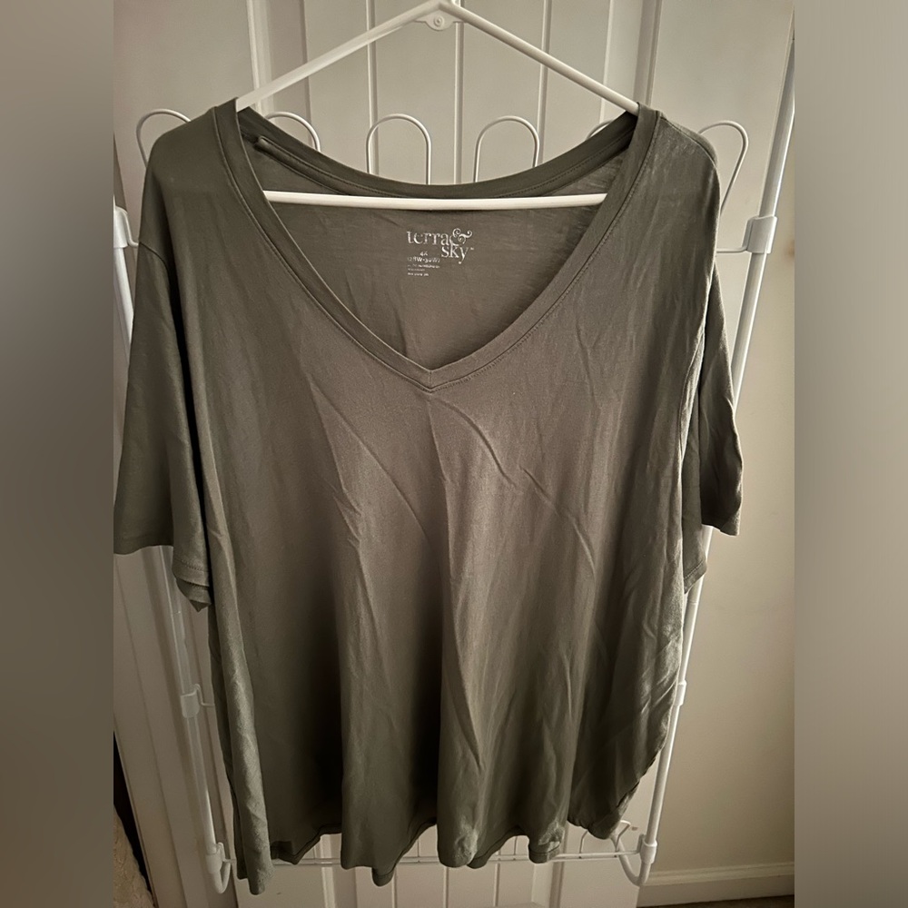 Green V-Neck